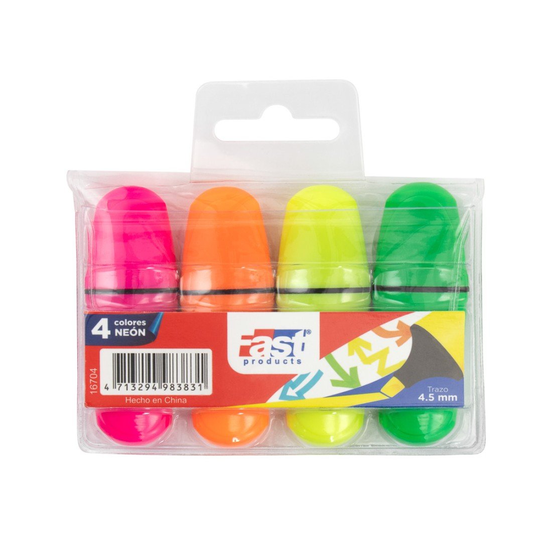 RESALTADOR FAST MINI ESTUCHE DE 4 COL - Magic Pen