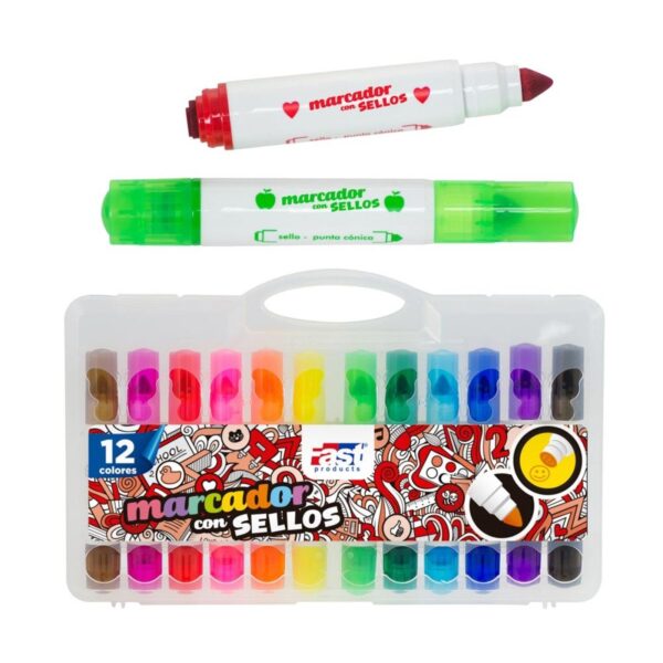 ESTUCHE DE MARCADORES CON  SELLO 12C FAST