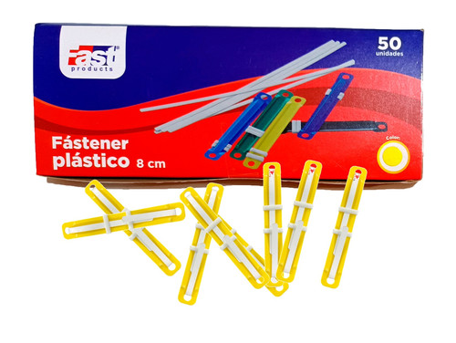 FASTENER PLASTICO FAST CAJA CON 50 UNIDADES COLORES