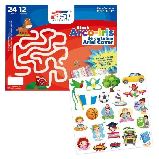 BLOCK ARIEL COVER FAST 24H CON STICKER CARTA